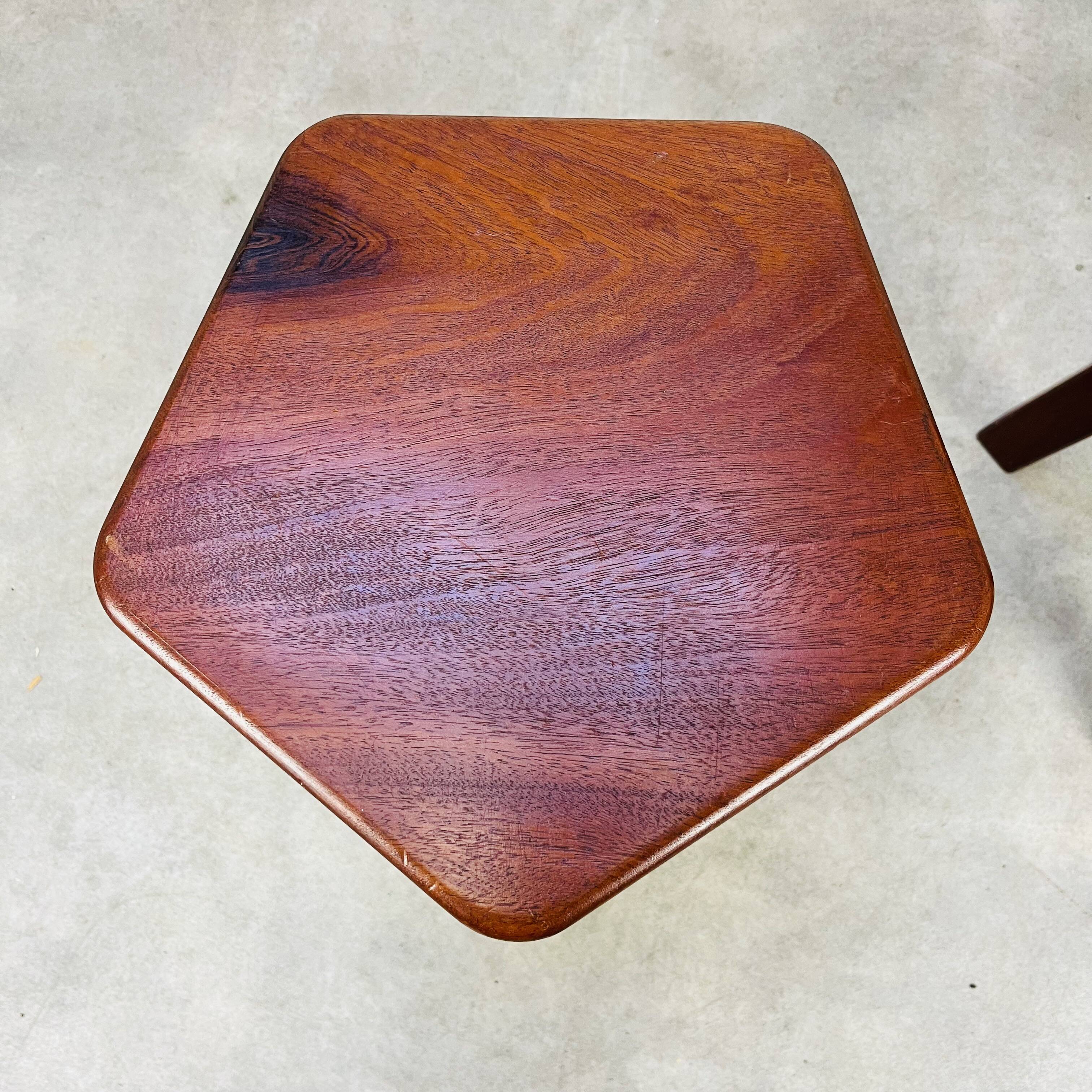 2 brutalist elm stools by Aranjou