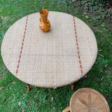 Table à manger bois et rotin