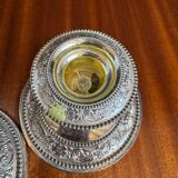 Silver-plated metal candlesticks from the 1980s.