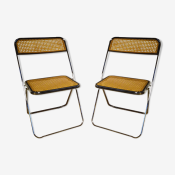 pair of vintage cantique folding chairs