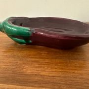 Old Vallauris aubergine ceramic vintage empty pocket bowl