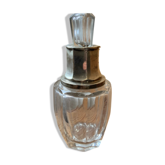 Flacon en cristal ancien et monture argent poinçon losange parfum