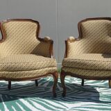 Bergère armchairs, 1950s, set of 2