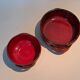 Red ceramic pieces by Gérard Hoffman (1917/1965).