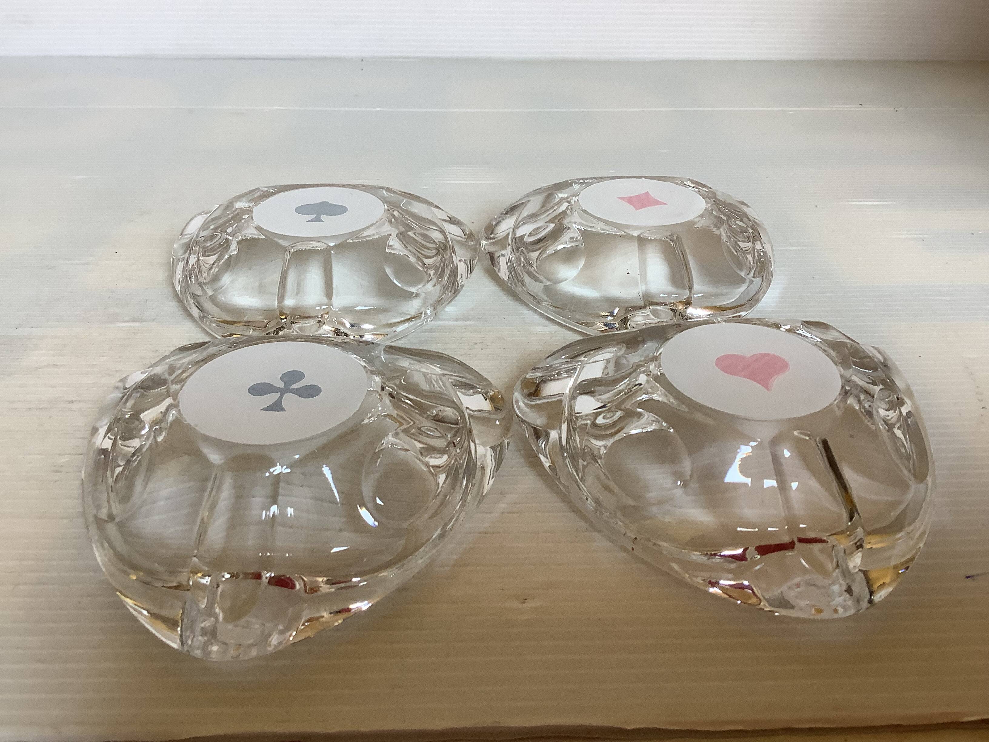 Four ashtrays Reims playing cards spade diamond club heart