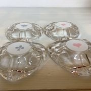 Four ashtrays Reims playing cards spade diamond club heart