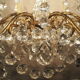 Ancient bronze and pampilles chandeliers with facets and crystal cups - old style - 6 fires