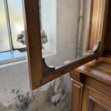 Old XL Napoleonic oak glass bookcase, 19th century