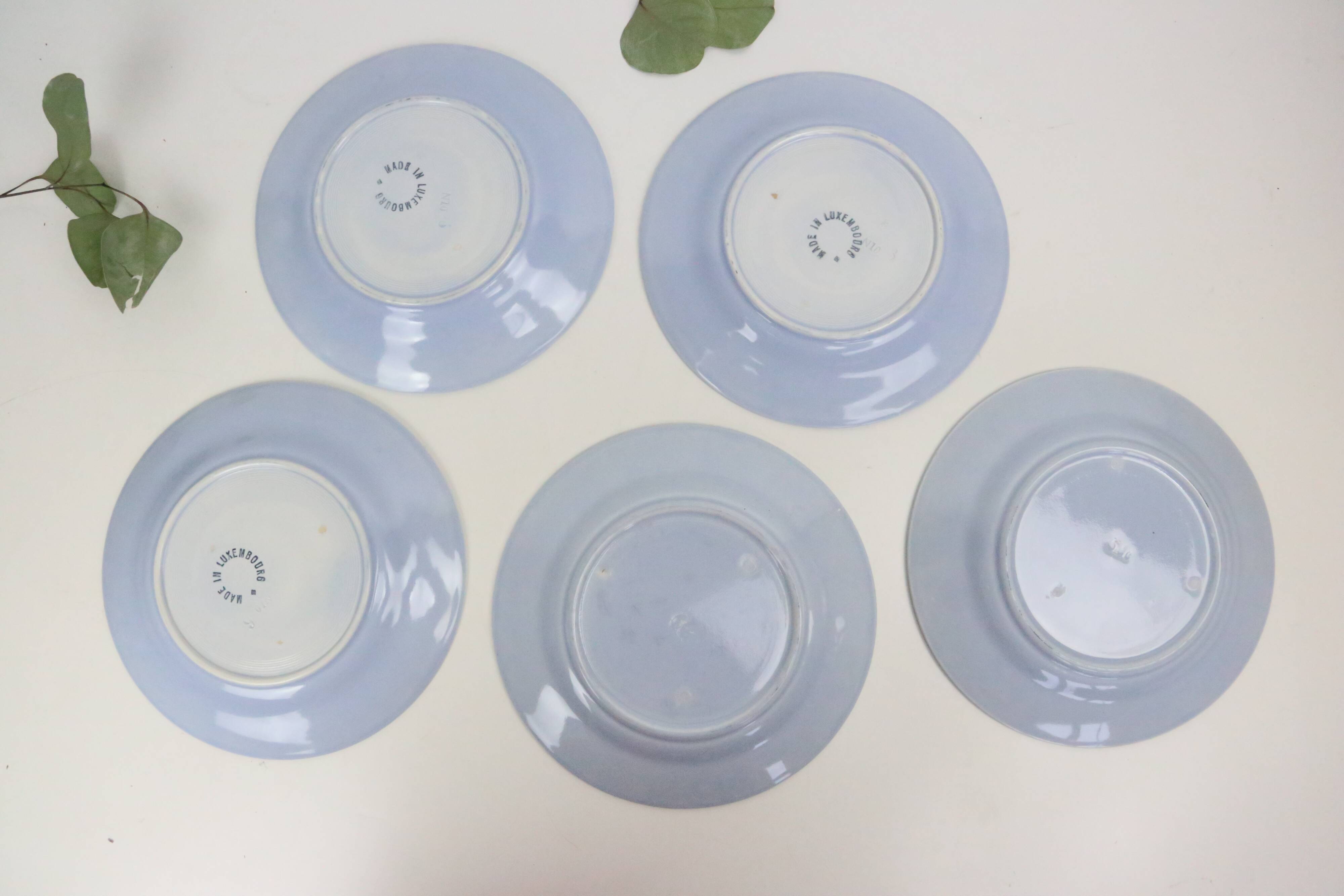 Dessert plates x5, baby blue, madeleines in Luxembourg