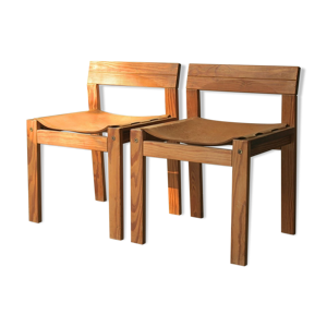 Paire de chaises en bois