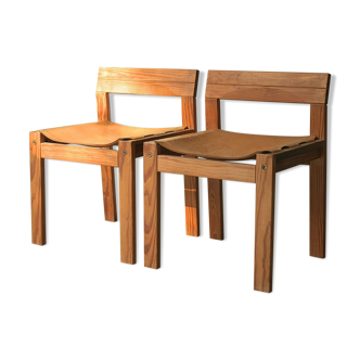 Paire de chaises en bois