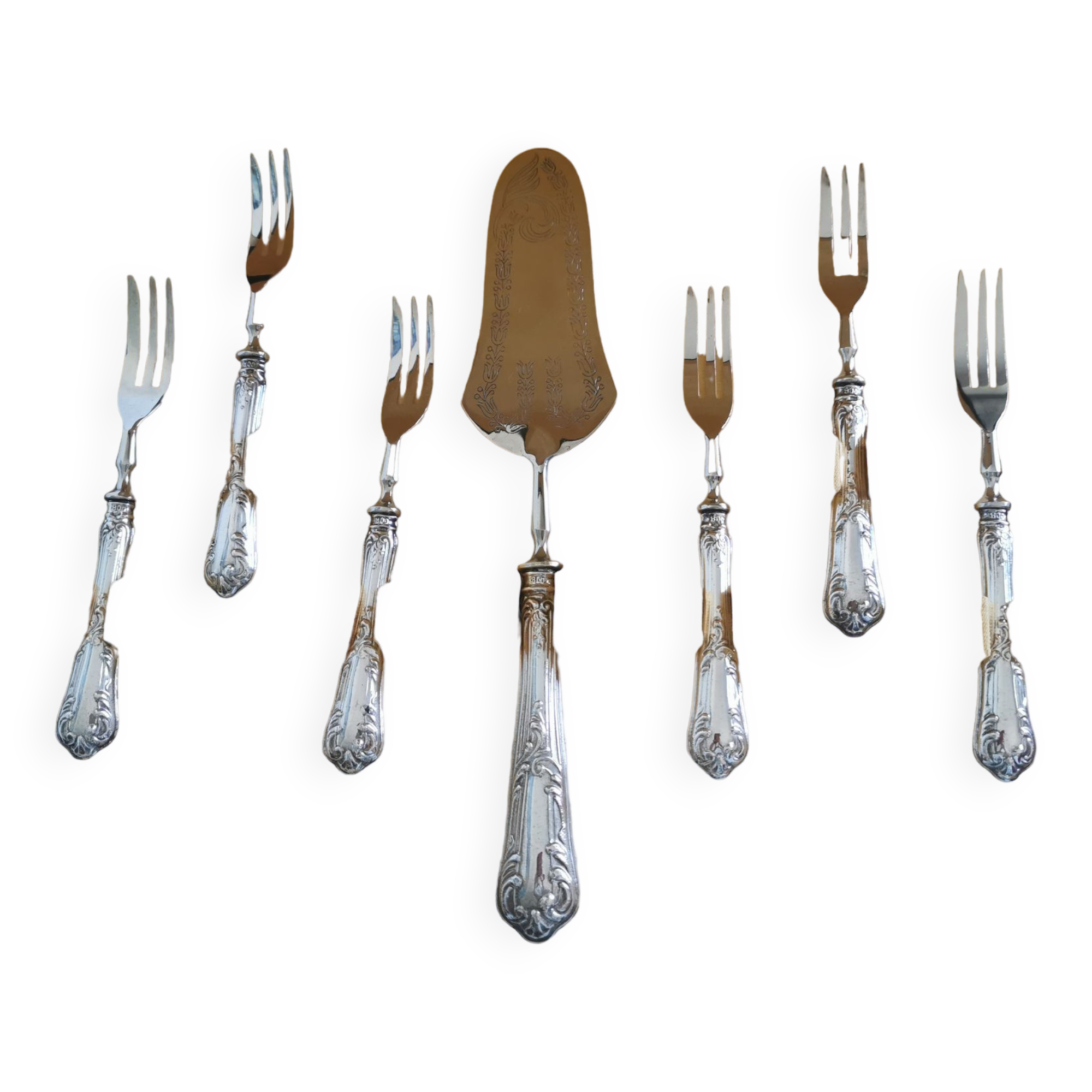 Dessert set (forks and spoons) - 800 silver