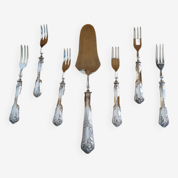 Dessert set (forks and spoons) - 800 silver