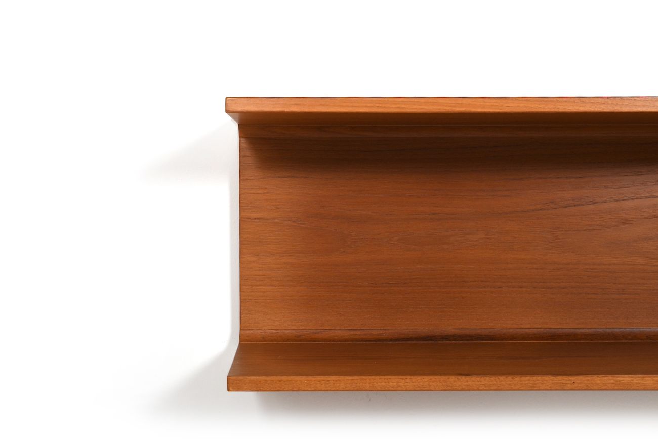 Pair teak wall shelves by Pedersen and Hansen 1960s