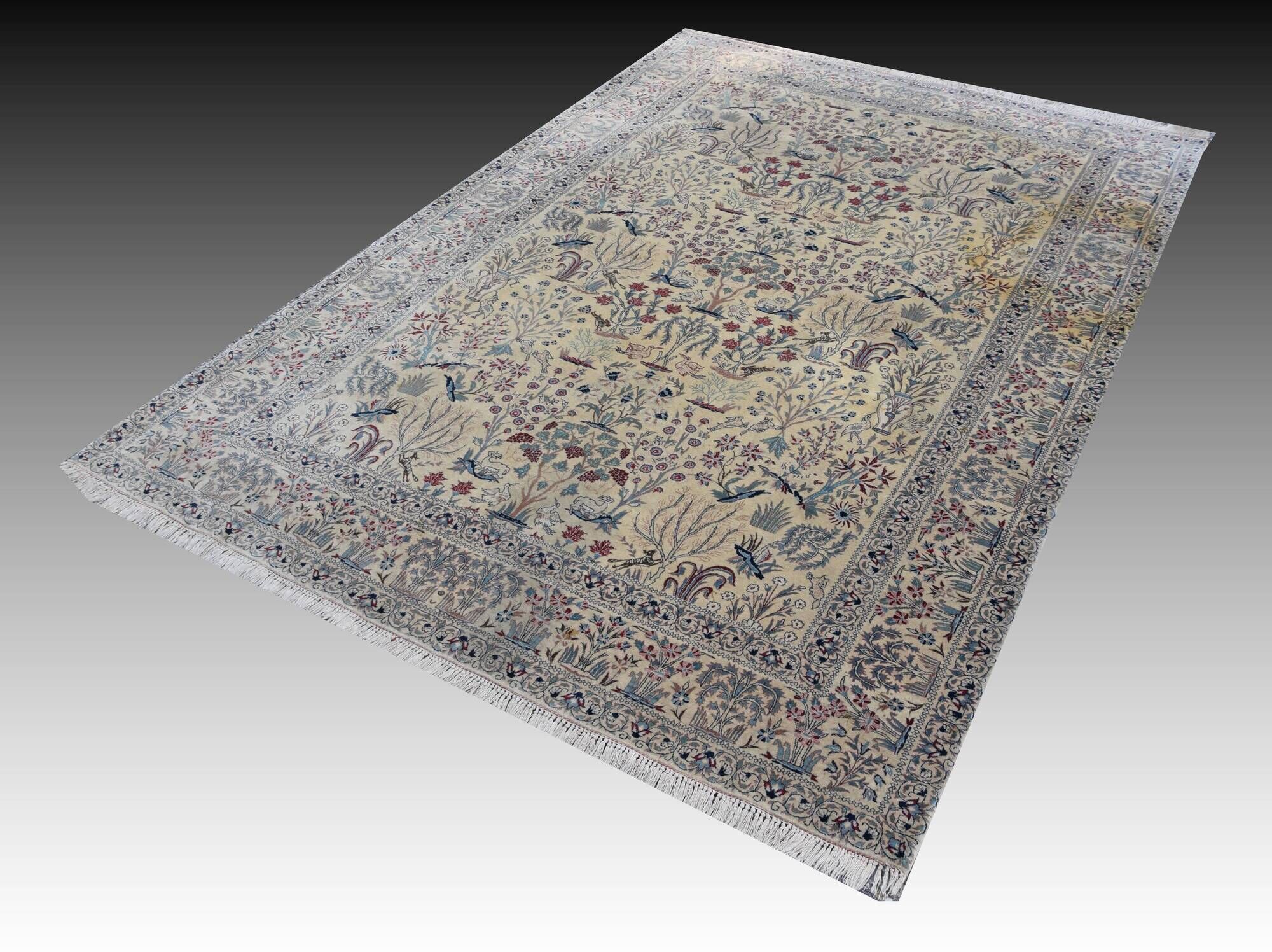 Persian Nain Iran Wool and Silk Rug Circa 1960" Handmade - 1.60 x 2.30 Meters