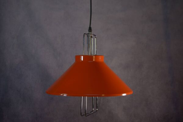 Suspension design métal laqué orange 1970's