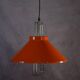 1970s orange lacquered metal designer pendant light