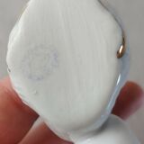 Old porcelain saleron, swan shape, gilded decoration, France porcelain