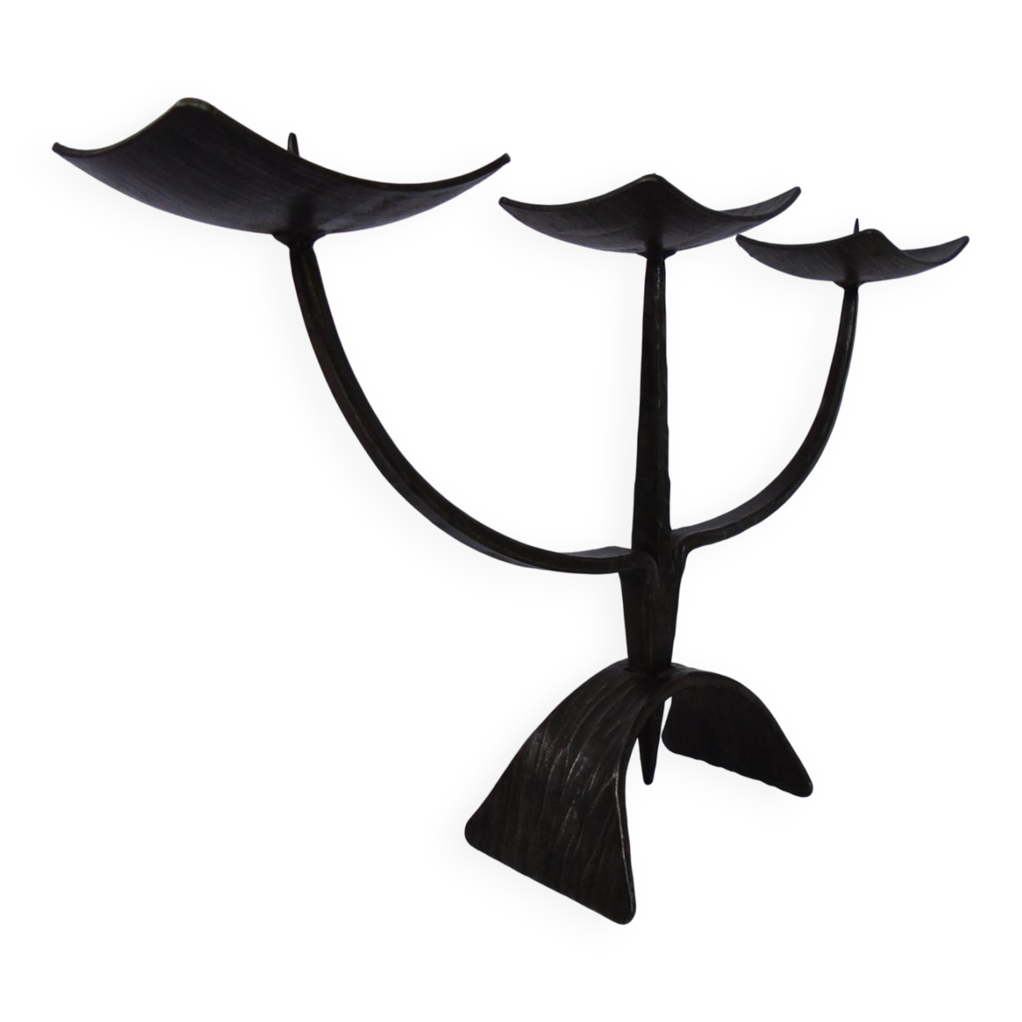 German Brutalist Iron Candleholder, 1960s