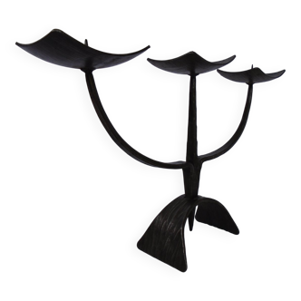 German Brutalist Iron Candleholder, 1960s