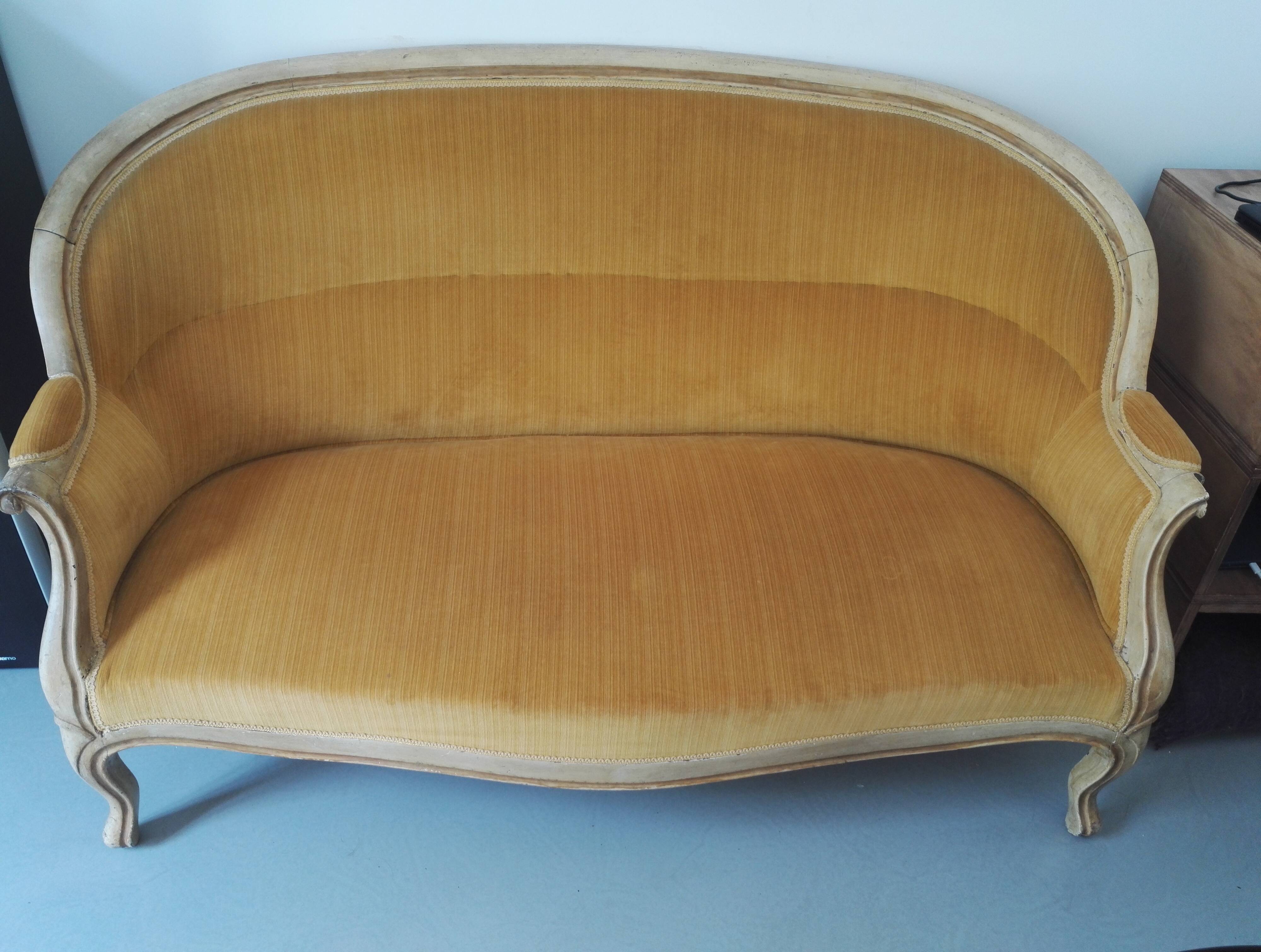 Sofa basket Louis Philippe mustard