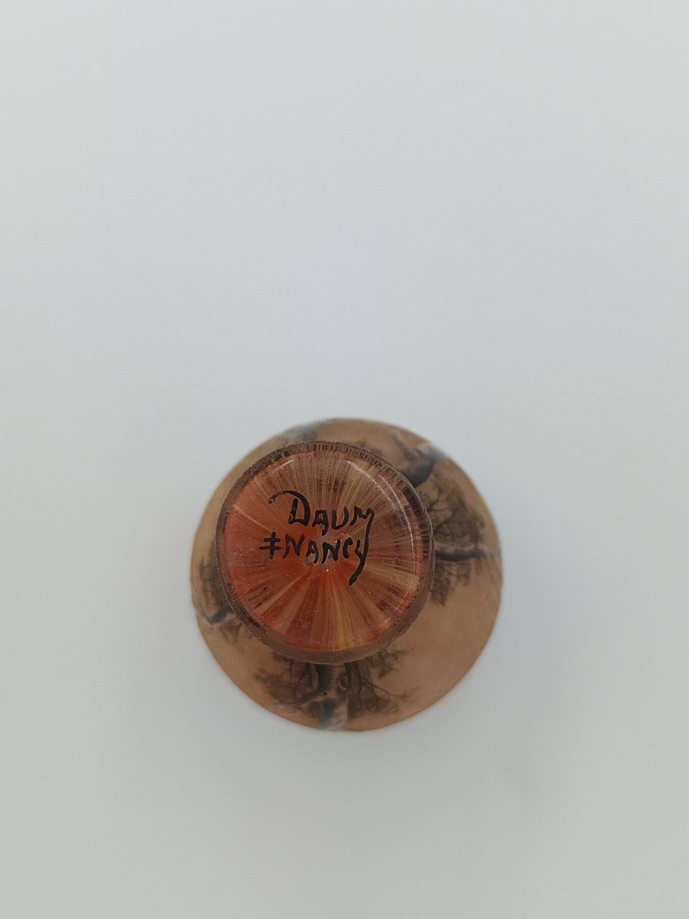 Daum Nancy "Trees in Autumn" - 7cm spray base - Signed glass cameo