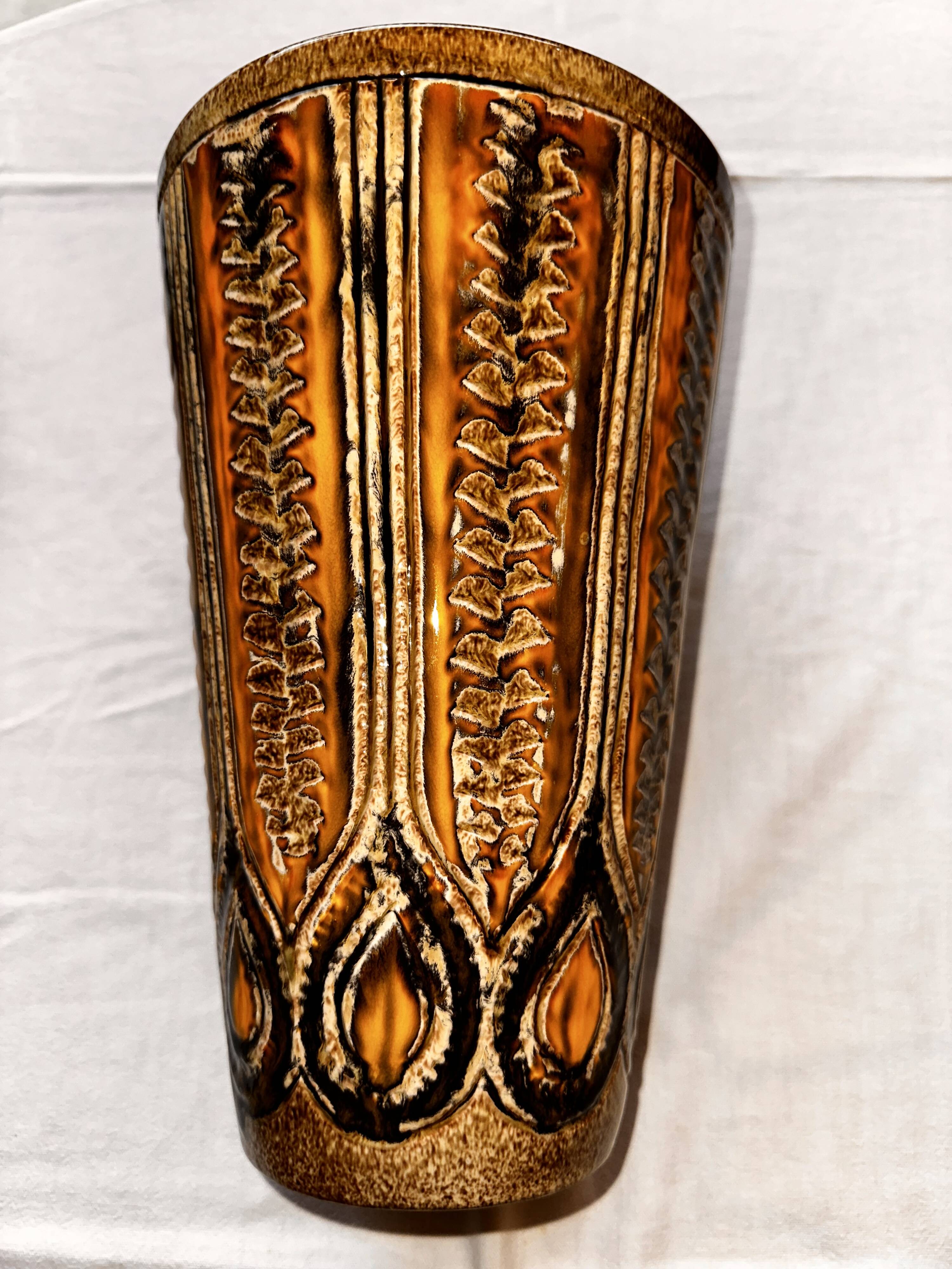 Ceramic frustoconical vase by Jean Varoqueaux for Périgord pottery