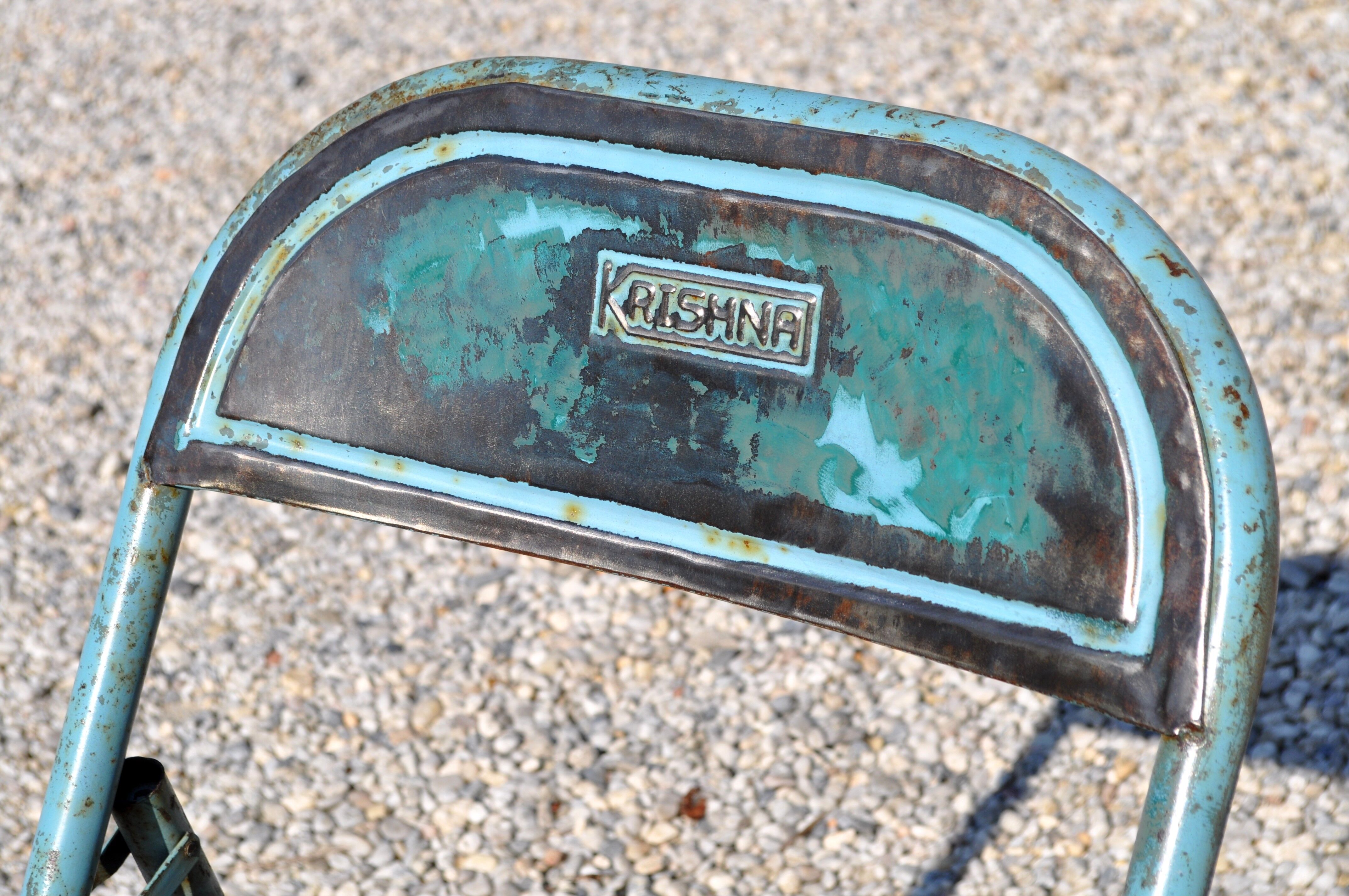 Unique folding metal chair