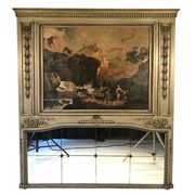 Louis XVI style trumeau in 19th century lacquered wood 196x172cm