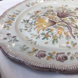 Pair of plates in Angoulême earthenware dated and signed nineteenth century