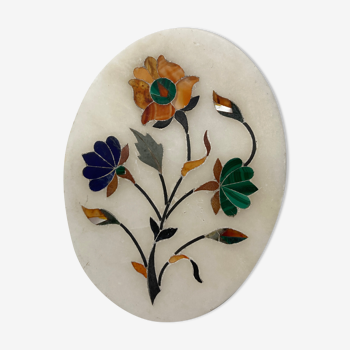 White marble box with floral decoration