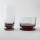 Ensemble vintage de 8 verres à boire des années 1970, verre gris avec pied rouge, larges coupes pour champagne, vin ou desserts, décoration de table rétro, idée cadeau
