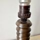 Rustic wooden turned lamp base from the 1950s, vintage rustic lighting.