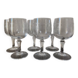 6 crystal wine glasses, engraved decoration