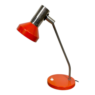 Vintage orange east german table lamp from aka leuchten, 1970s