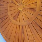 Vintage round pine coffee table from the 70s