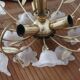 Italian flower chandelier in brass and glass