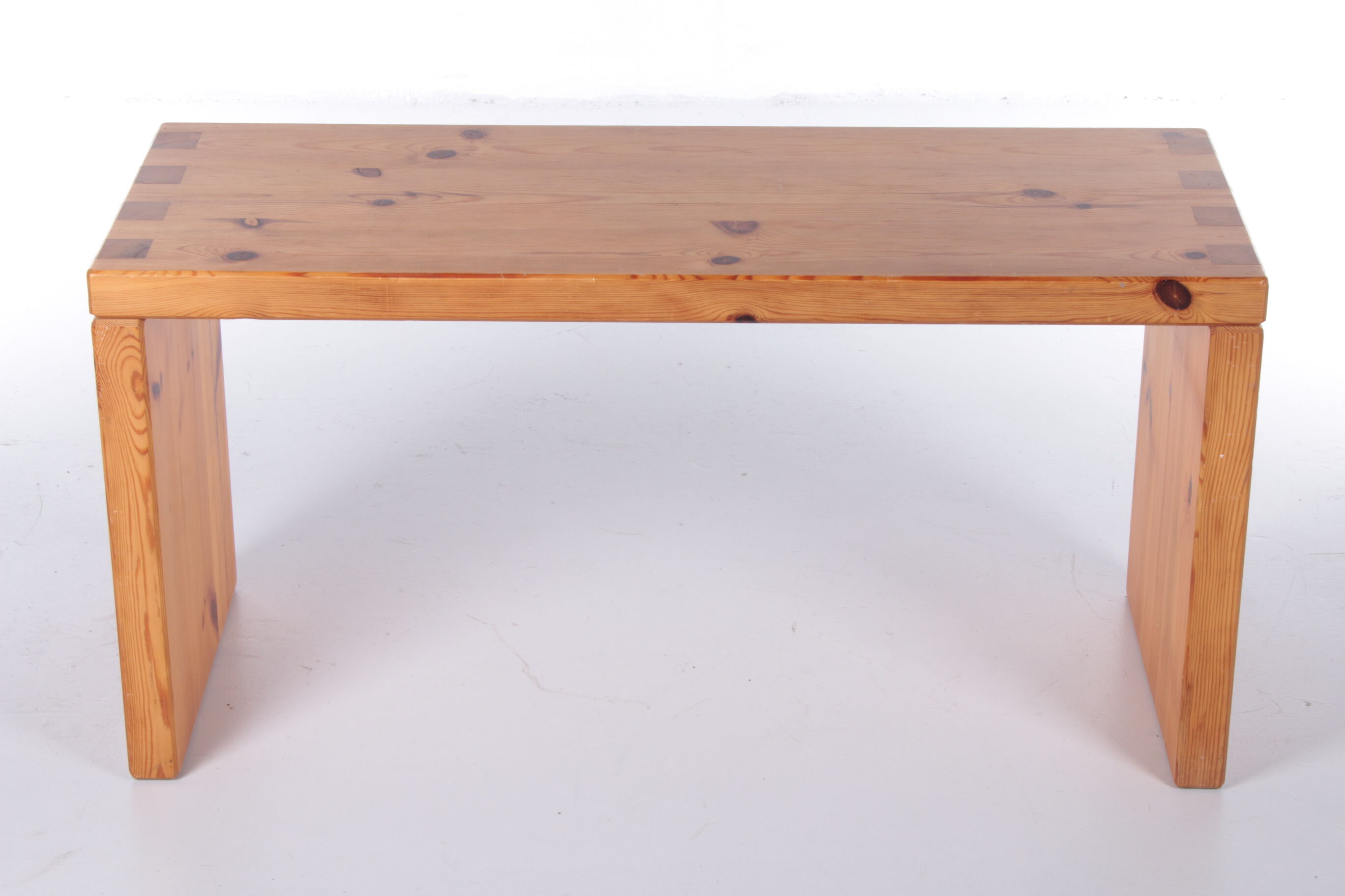 Vintage pine wood sidetable and or bench by Aksel Kjersgaard Odder Denmark