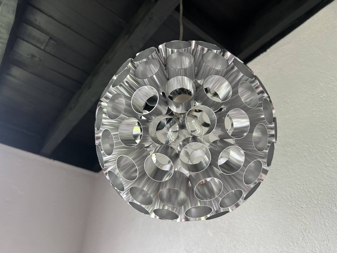 Space age aluminum pendant light, 1970s