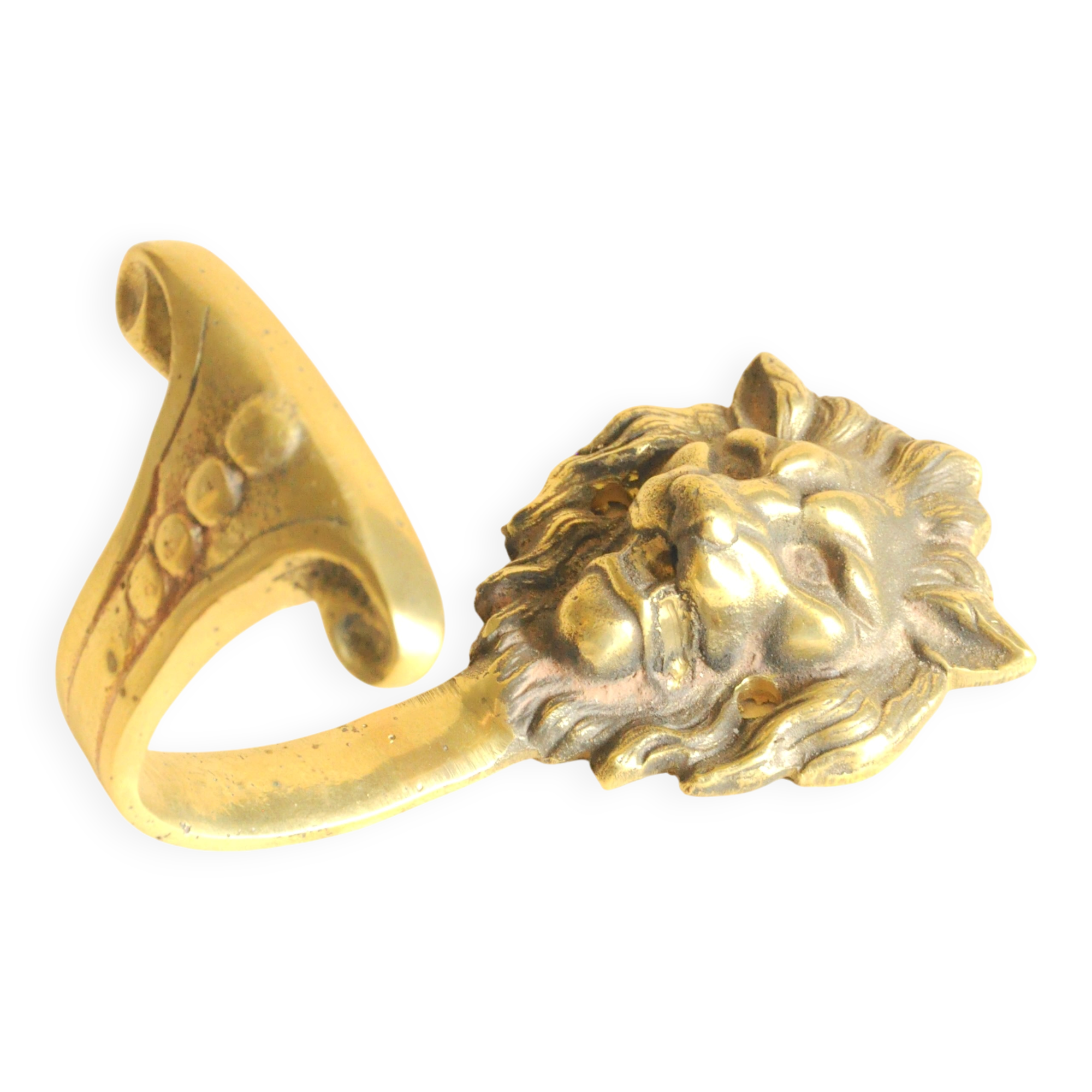 Animal Hook Lion Golden Brass - Handmade Wall Hook - Classic Style