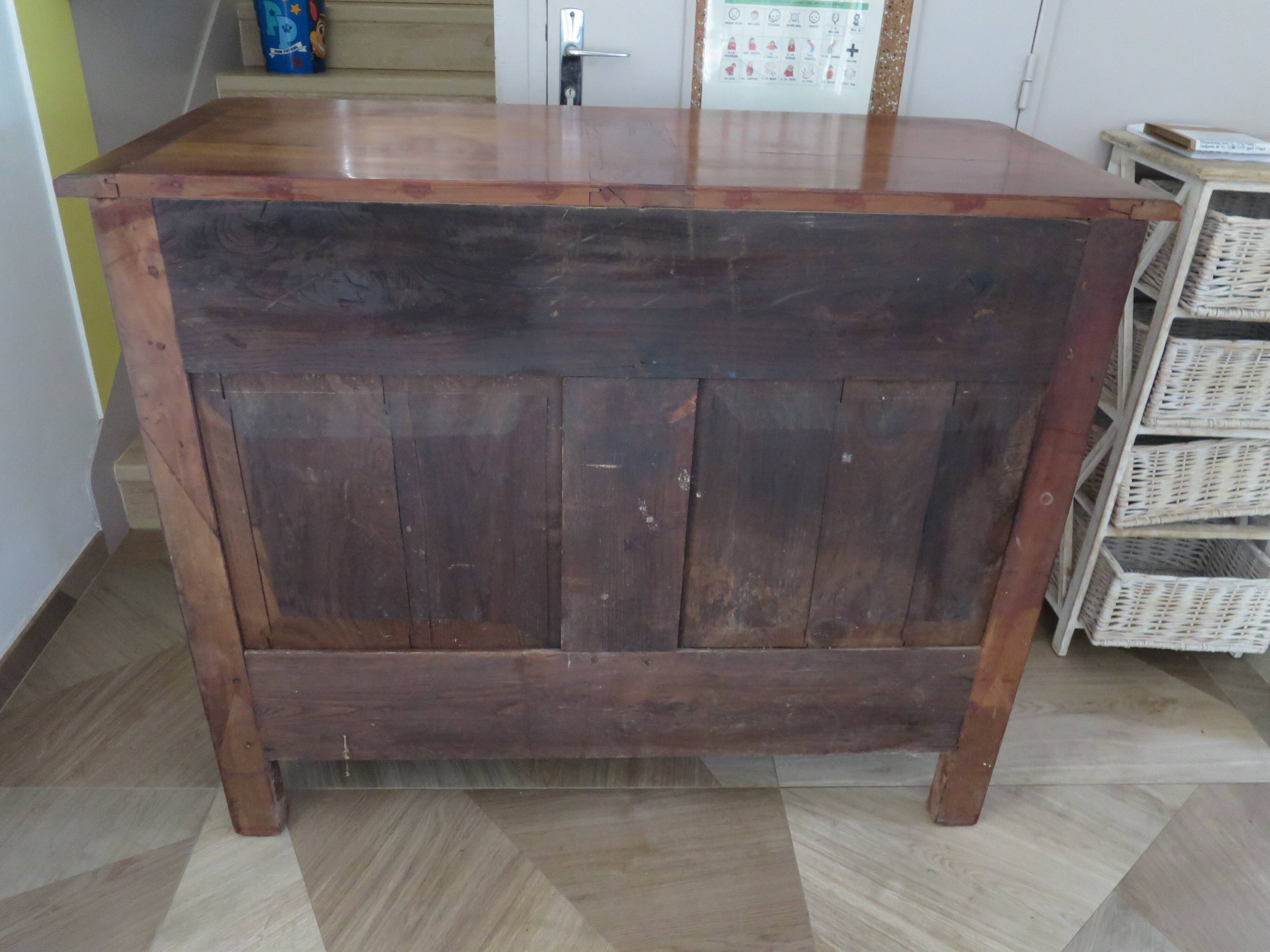Rustic buffet Louis XV-Regency-jointed-massive wood-snail feet