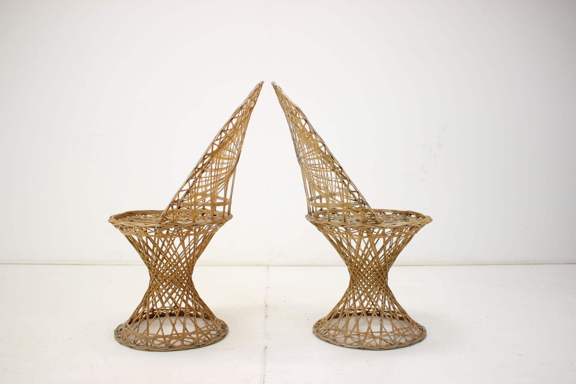 Pair of Chairs, Patio Russell Woodard Wicker Effect, 1960s