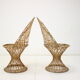 Pair of Chairs, Patio Russell Woodard Wicker Effect, 1960s