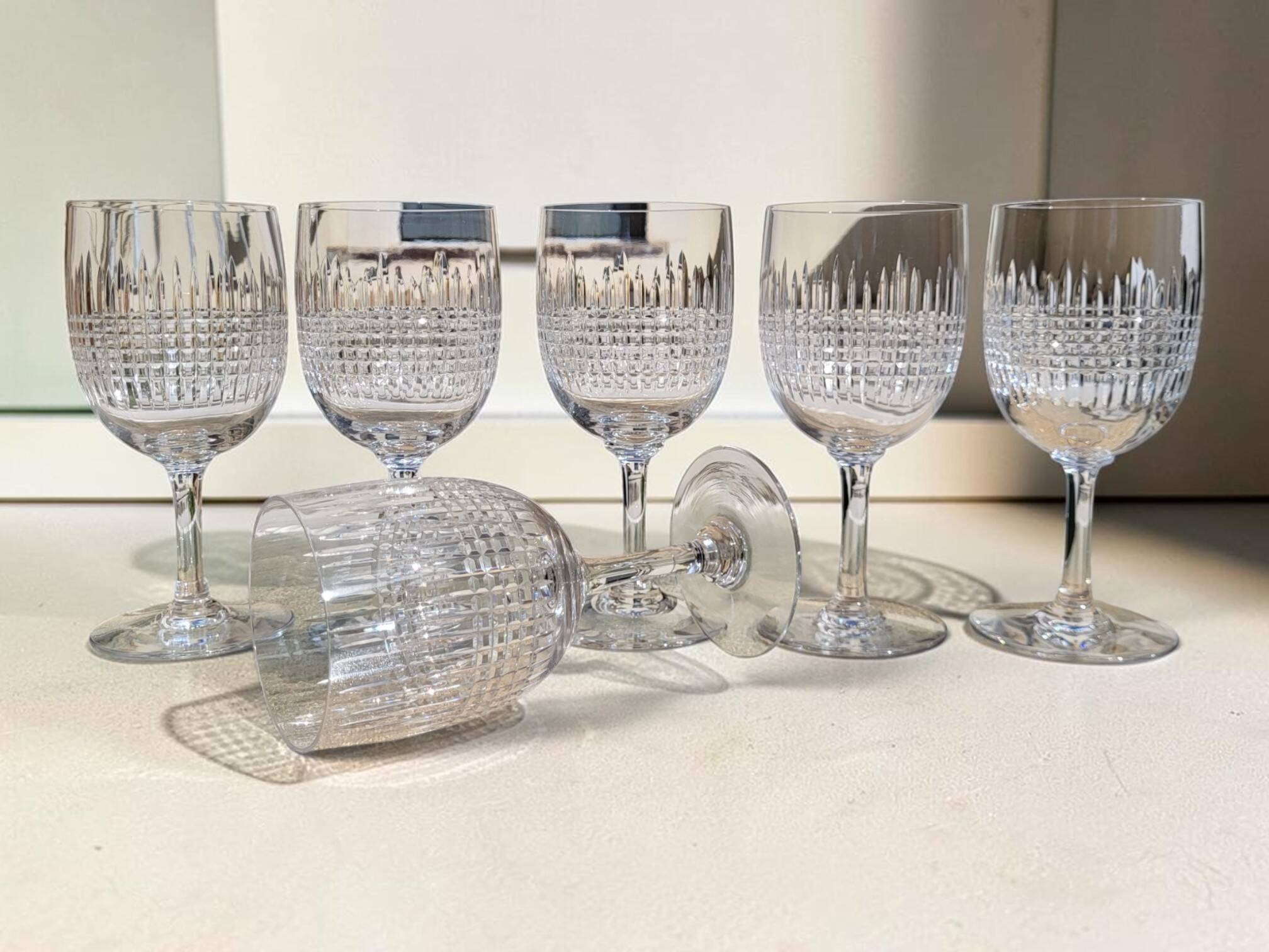 6 verres à eau en cristal Baccarat modèle Nancy