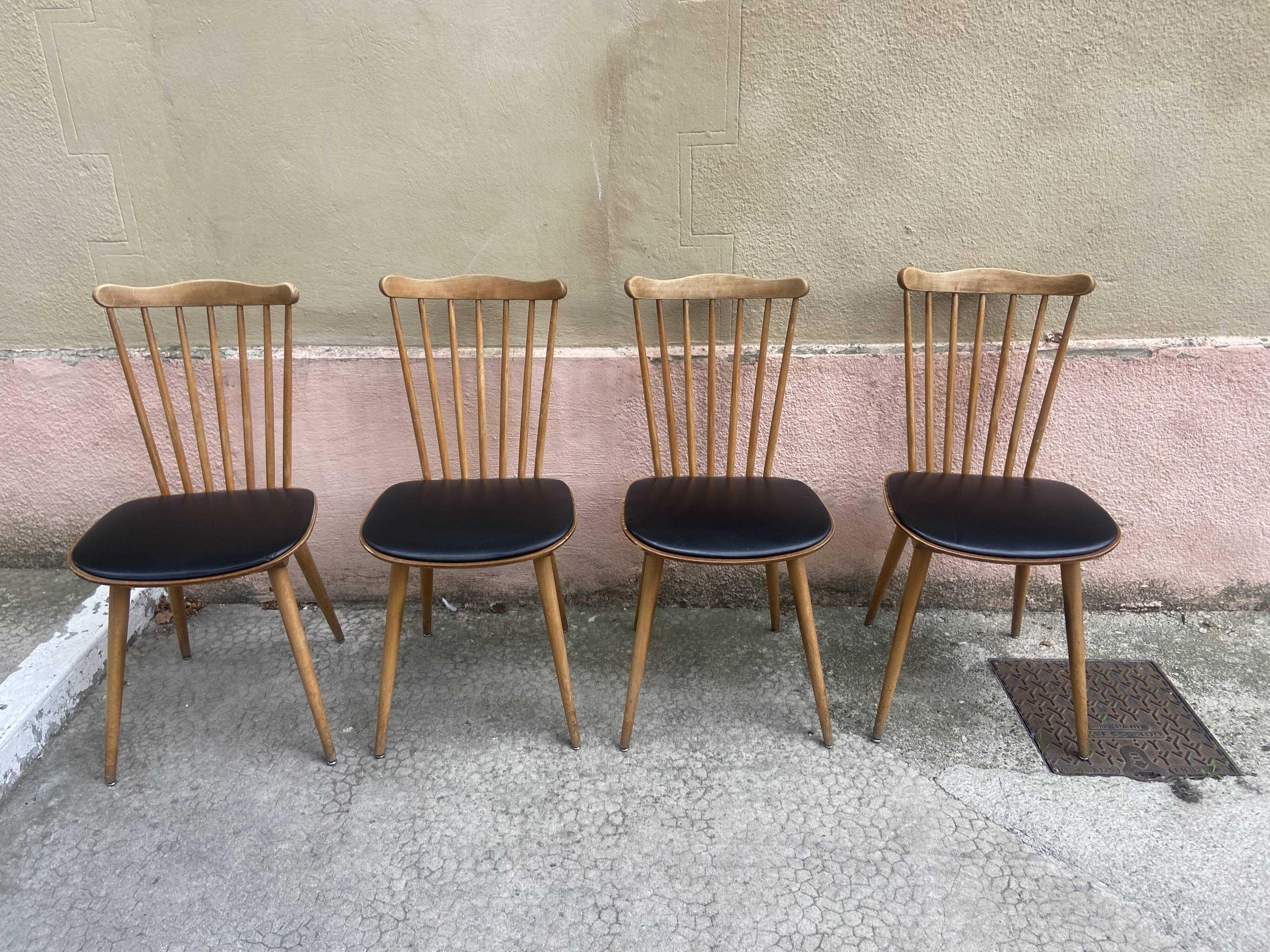Série de 4 chaises Baumann vintage