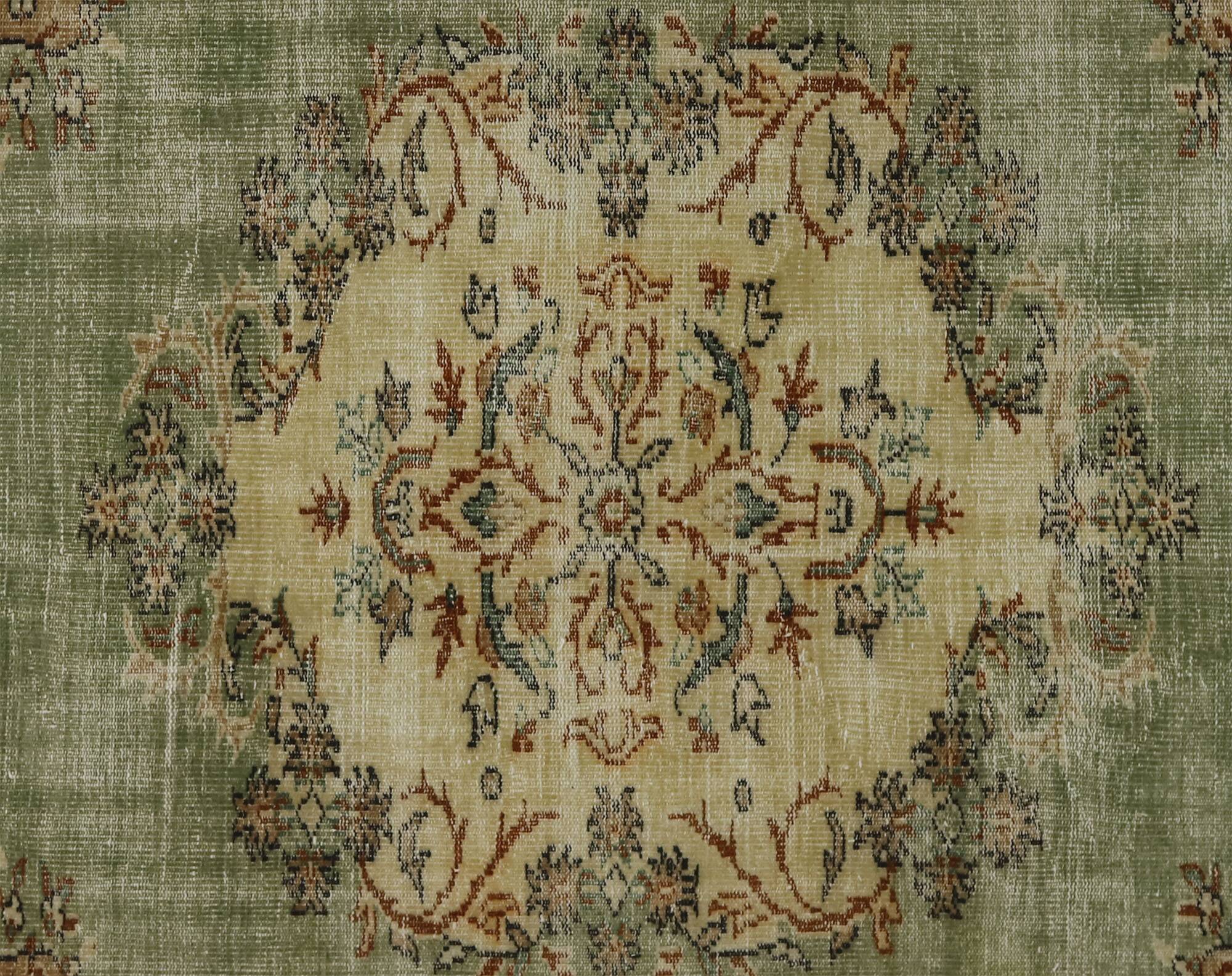 One-of-a-kind turkish handwoven vintage rug - rustic vintage charm 255x 165