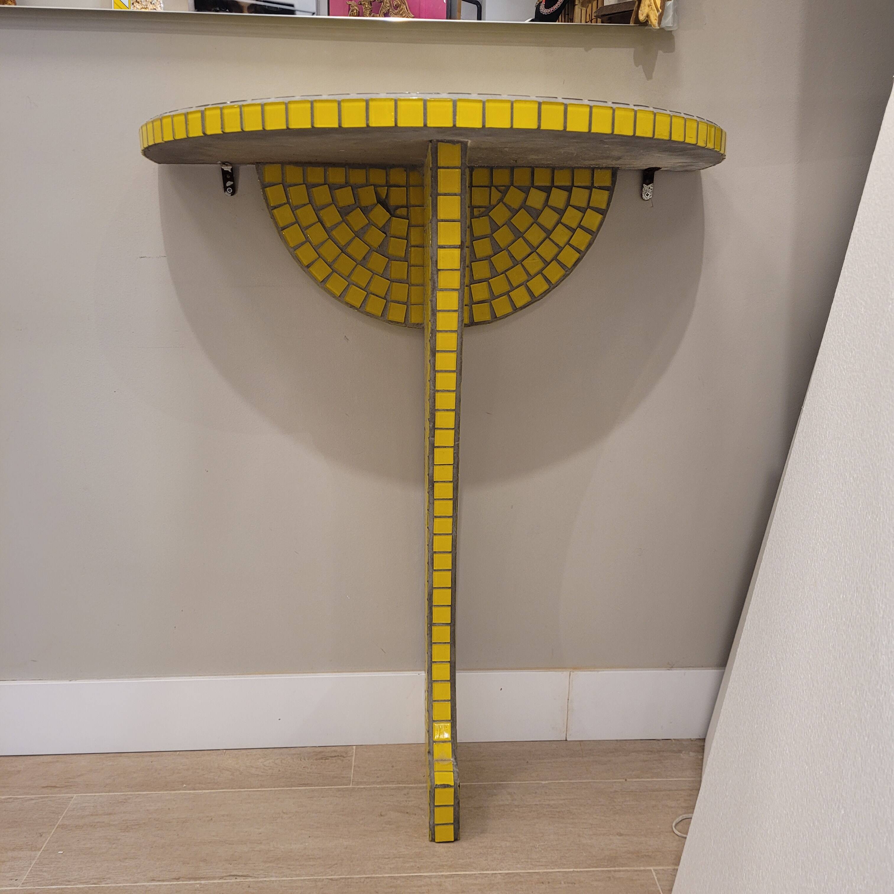 Pair of floating consoles, tesela mosaic, Art Decó, 50's – France