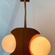 Scandinavian design chandelier pendant, rope, opaline and pine, from the 1980s