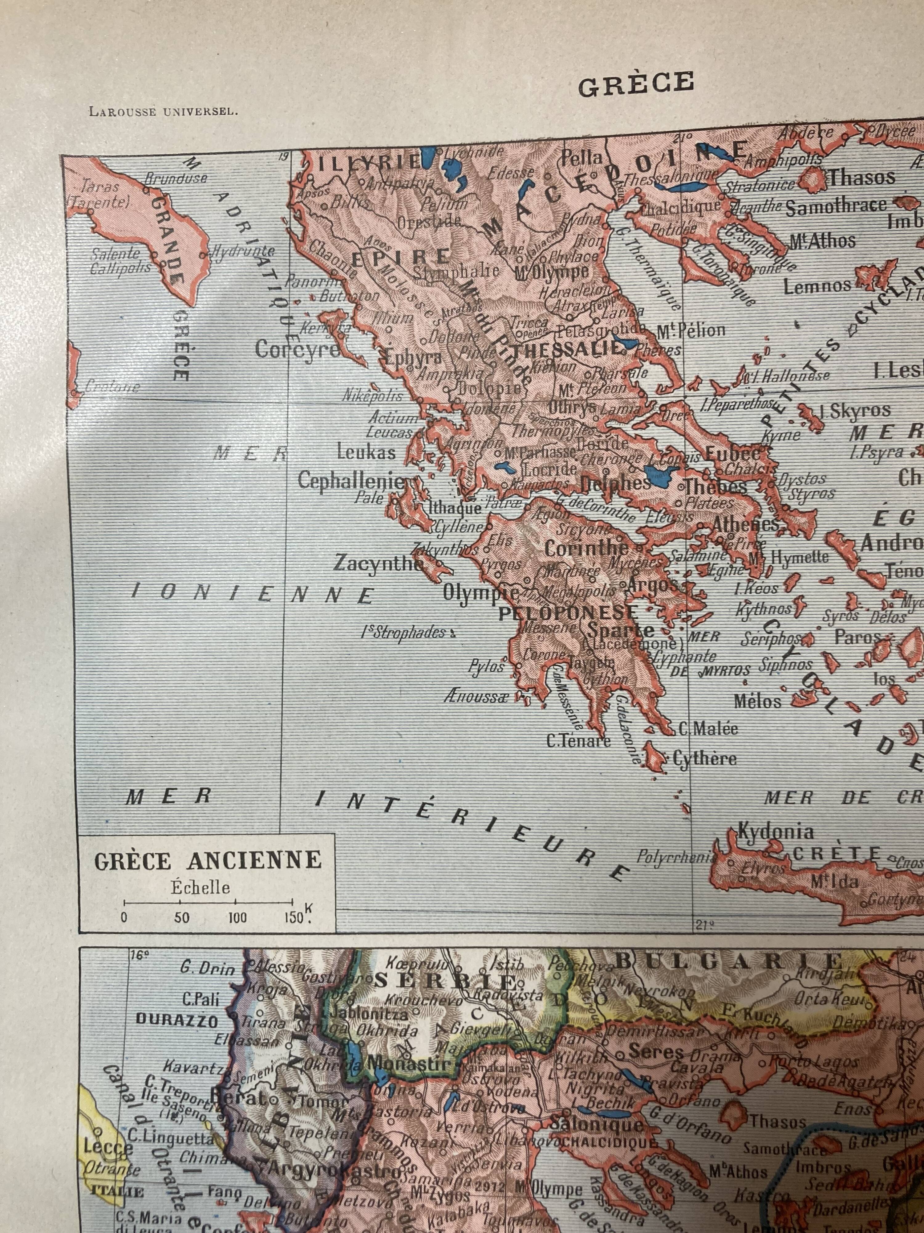 Map of ancient and modern Greece from 1922