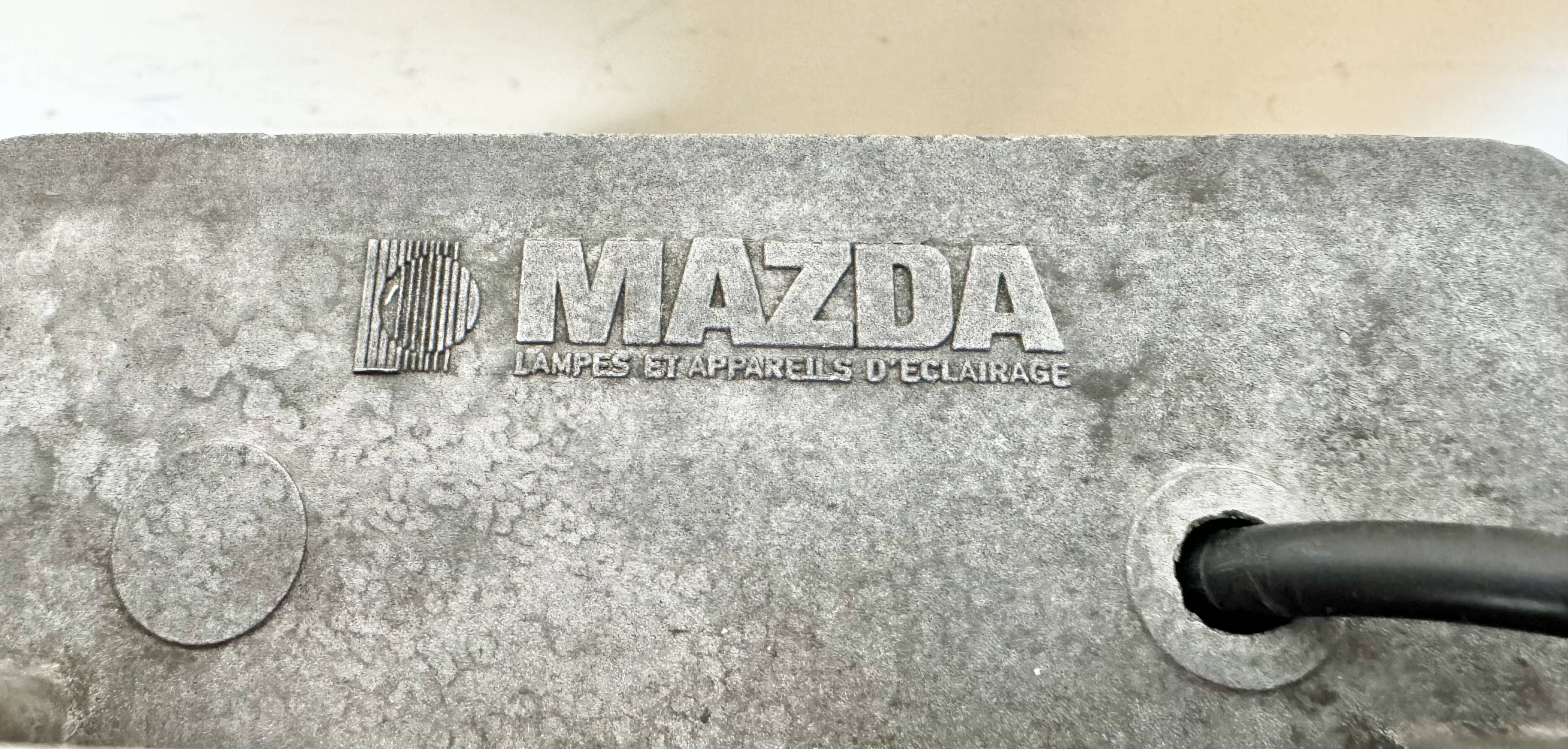 Industrial french dark blue enamel pendant lamp from mazda, 1960s